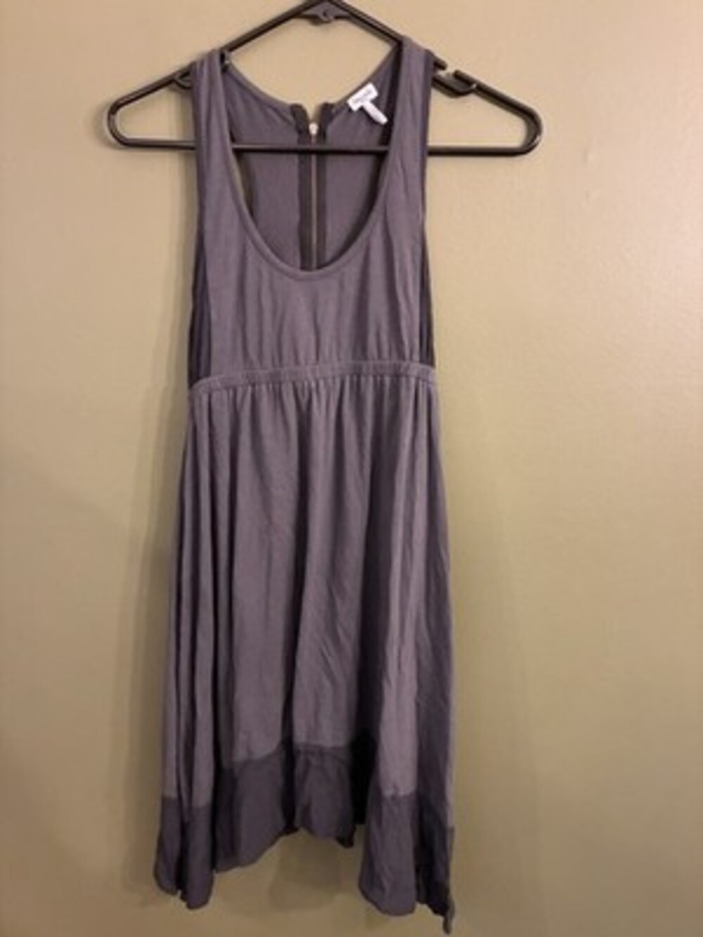 Splendid Grey Scoop Neck Tank Zipper Back Dress Women's S